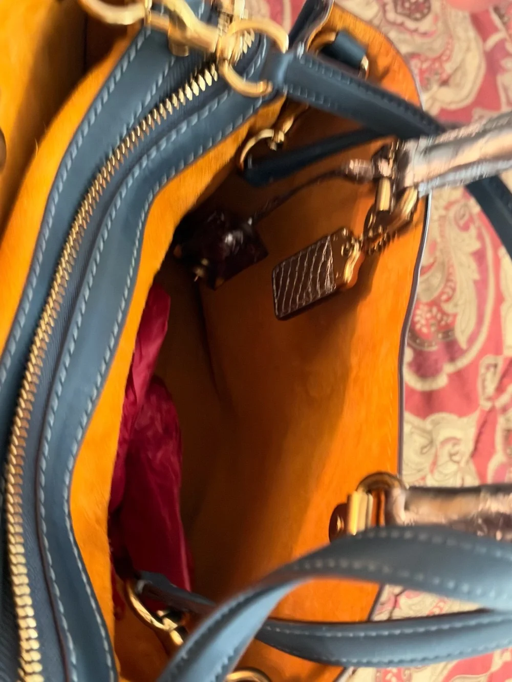 Rare Coach 1941 First Gen Rogue Navy Blue Leather Suede Satchel